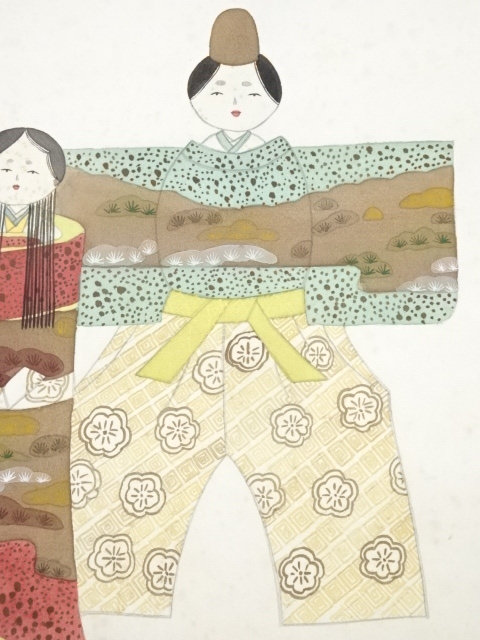 道具 ] - 道具 前大徳矢野宗深筆 「桃花春風生福寿」画賛 肉筆絹本掛軸